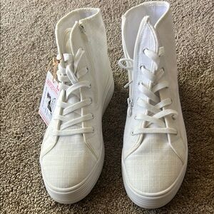 Roxy White High-Top Sneakers Canvas